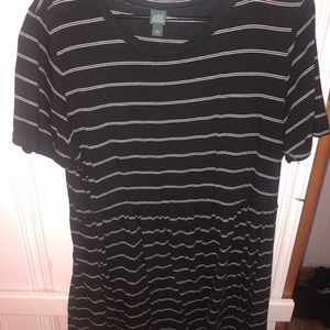 Simple black and white stripped tee shirt dress!